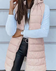 Oversized Women’s Quilted Padded Vest – Long Hooded Bodywarmer for Layered Winter Outfits