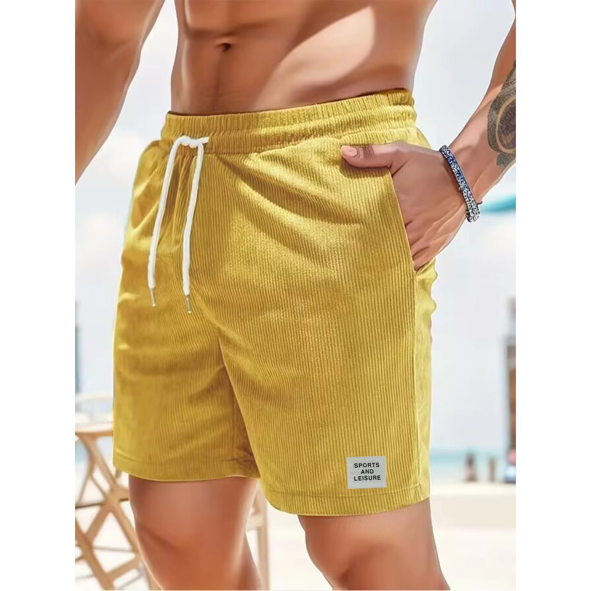 Henrik | Pantaloni corti estivi in corda leggera a coste