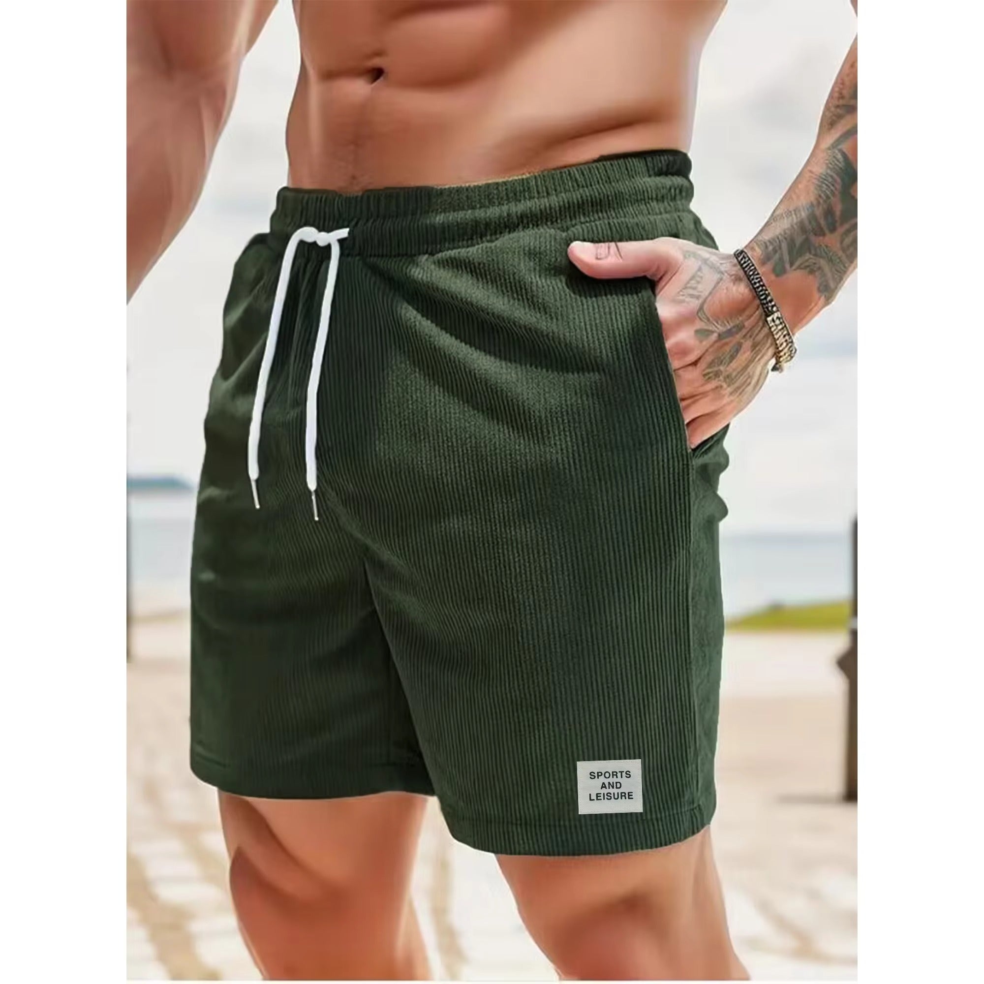 Henrik | Pantaloni corti estivi in corda leggera a coste