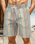 Andreas | Retro Stripe Quick-Dry Swim Shorts